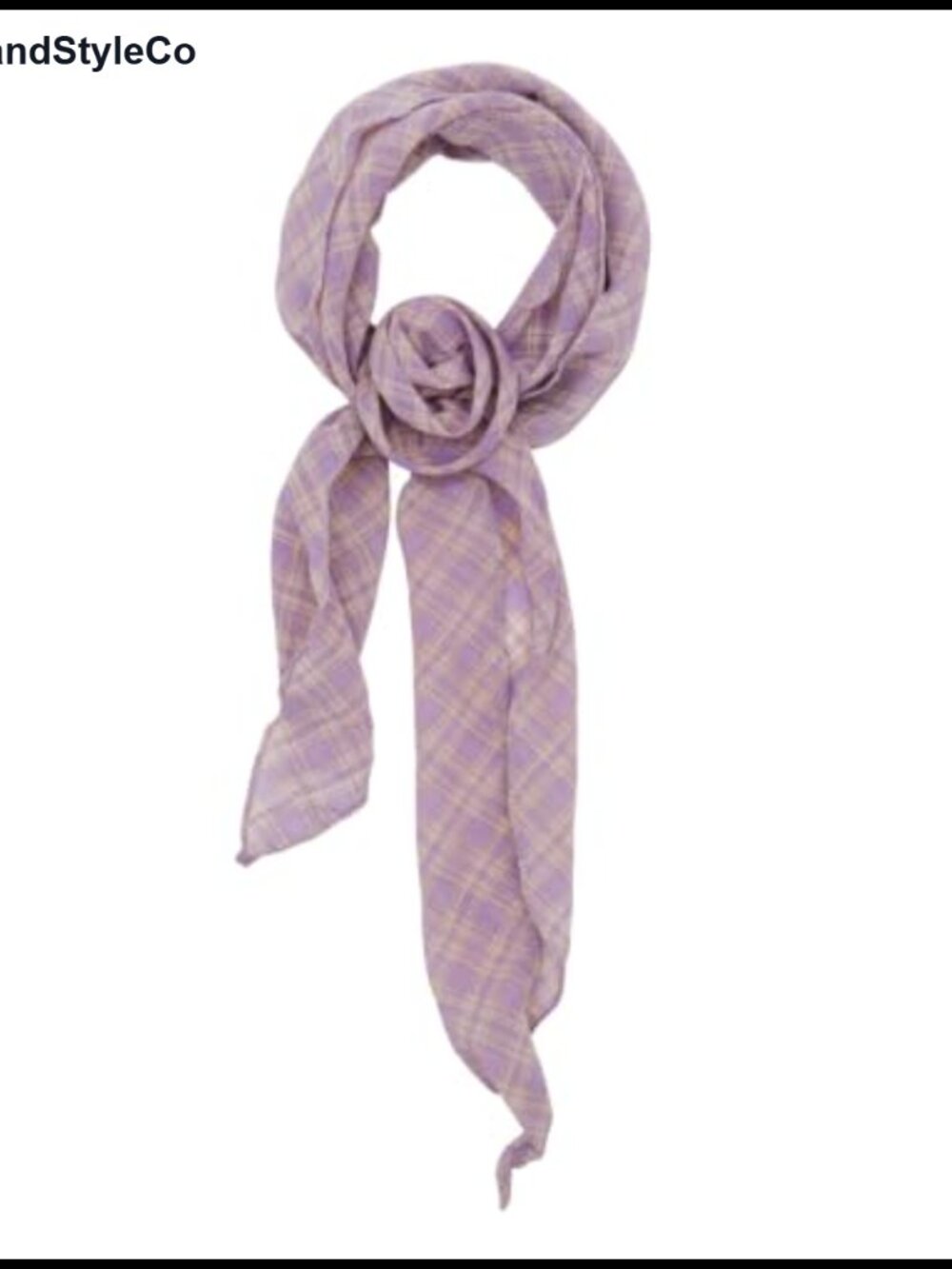 Plaid Scarf with Detachable Flower Neck Scarf Skinny Polyester